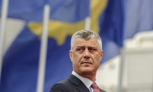 Kosovo's new President Hashim Thaci looks on during the Presidential inauguration ceremony in Pristina, Kosovo April 8, 2016. REUTERS/Armend Nimani/Pool