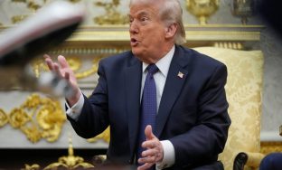 President Donald Trump speaks during a meeting with German Chancellor Friedrich Merz in the Oval Office at the White House, Tuesday, March 3, 2026, in Washington. (AP Photo/Mark Schiefelbein)