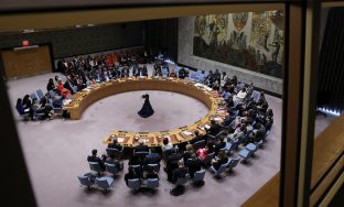 Members of the United Nations Security Council meet on the day of a vote on a Gaza resolution that demands an immediate ceasefire for the month of Ramadan leading to a permanent sustainable ceasefire, and the immediate and unconditional release of all hostages, at U.N. headquarters in New York City, U.S., March 25, 2024. REUTERS/Andrew Kelly